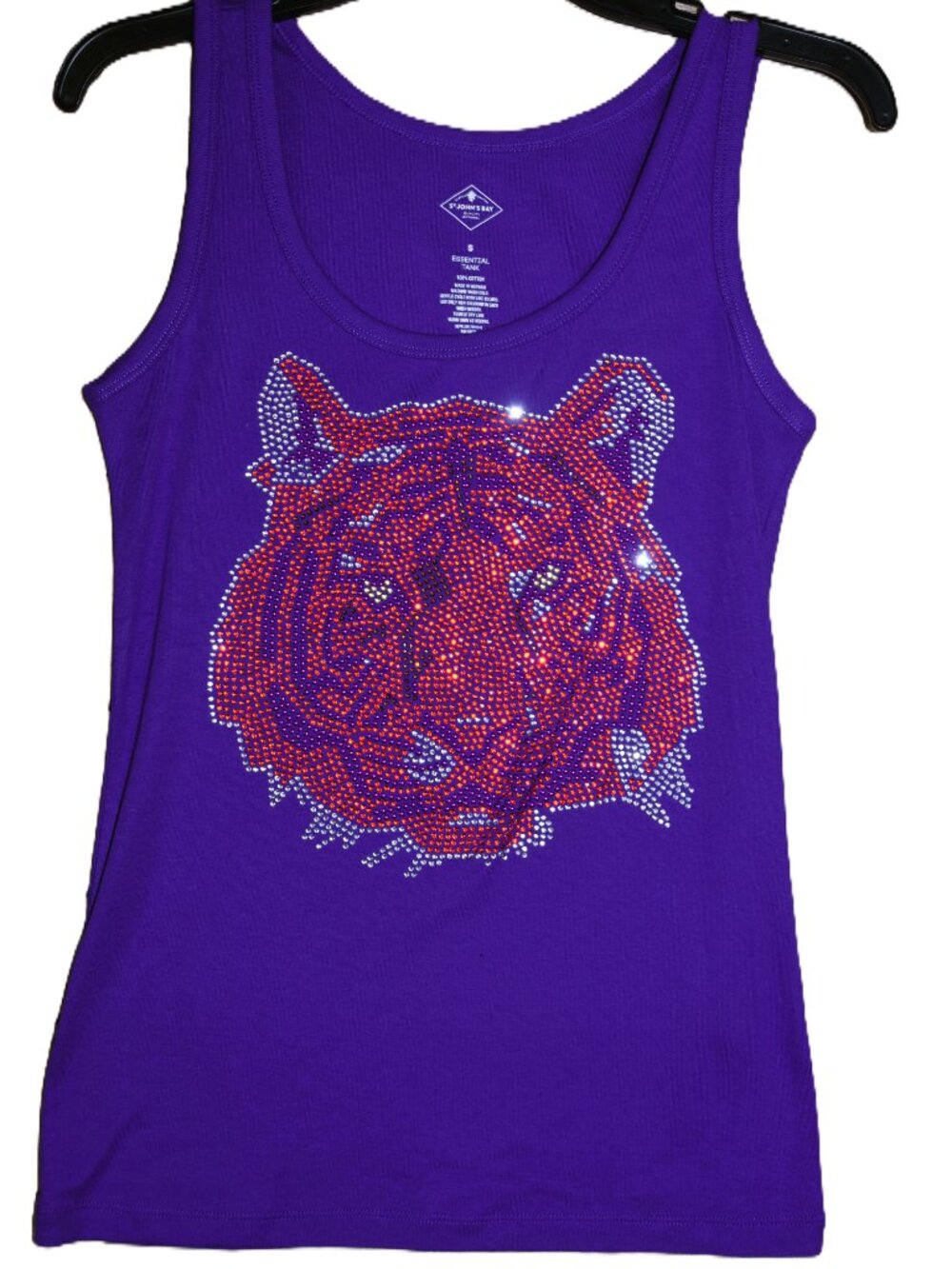 Clemson Tigers rhinestone bling purple tank top SZ XS S M L XL XXL 1X 2X3X4X 5X